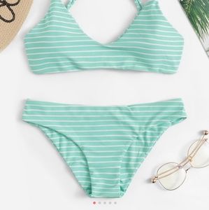 Romwe striped size small swimsuit